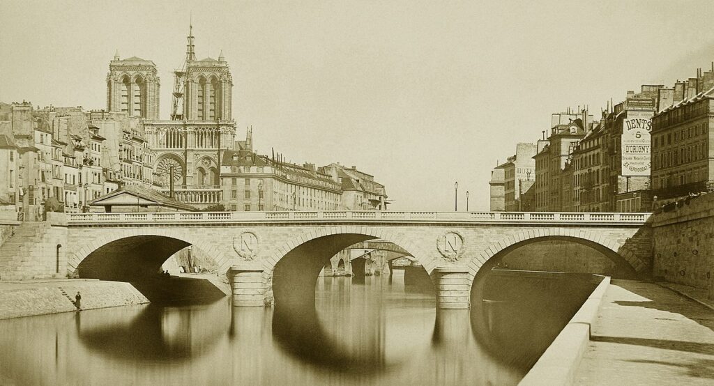 The new Pont Saint-Michel in 1859.